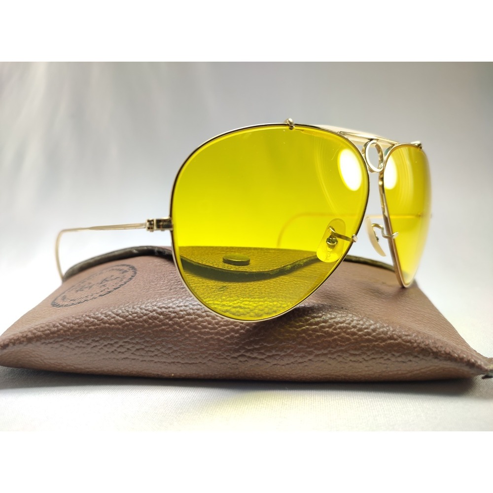 Vintage Ray-Ban B&L Shooter Aviator 12K GF Yellow Kalichrome Lenses USA